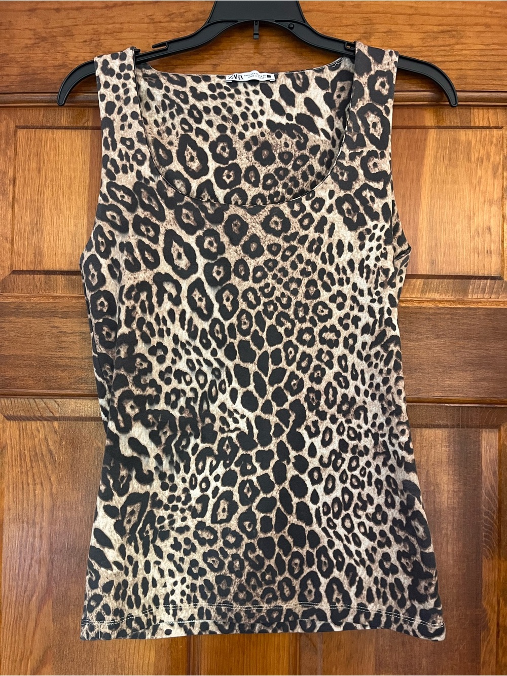 Zara Leopard Print Tank Top - Brown & Black